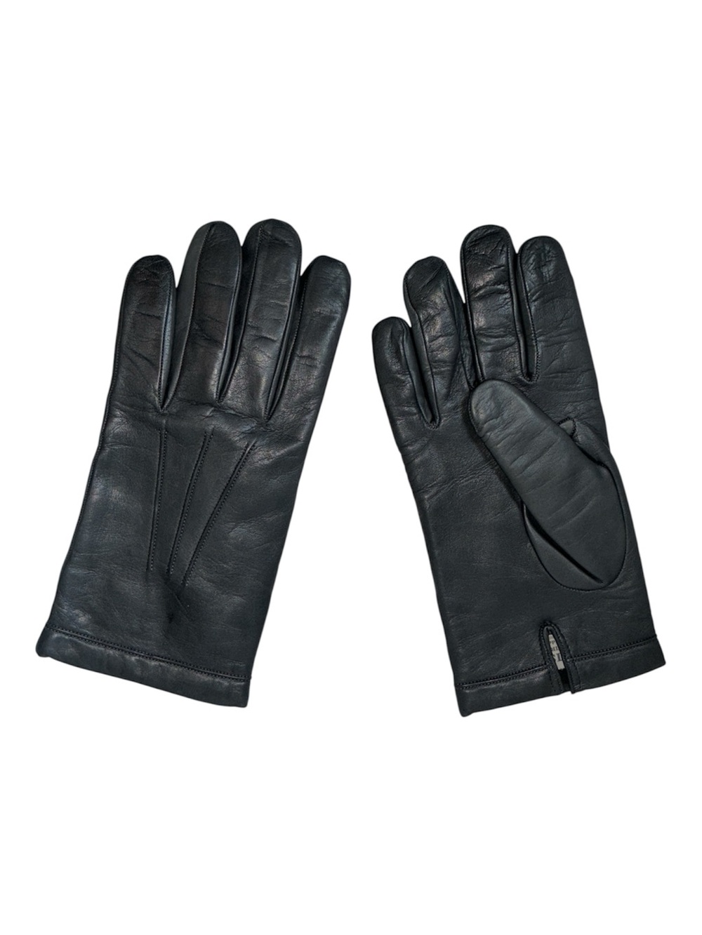 Misuri Italian Leather and Cashmere Lined Men's Grey Gloves - Size 8 1/2